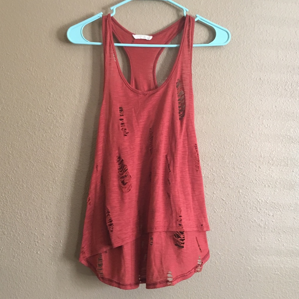 Lush Blood Orange Ripped Tank